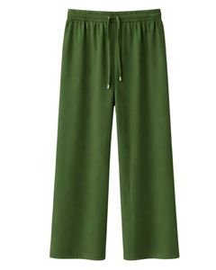 Pantalones Deportivos Anchos Color Verde Oliva para Mujer, Cintura Elástica con Cordón, Pantalones Casuales Holgados, Fabricante OEM, Suministro al por Mayor - Product Image 1