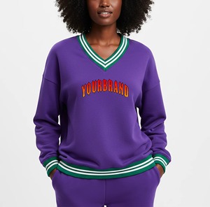 Sweat-shirts pour femmes en gros : Sweat-shirts et sweats à capuche élégants en molleton bouclette, sweats à capuche oversize à col rond pour femmes, tendance - Product Image 4