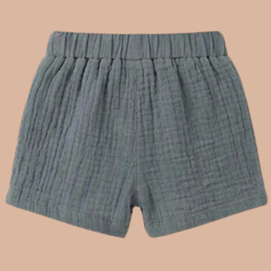 <b>Cot</b> & Candy Organic Muslin Jhabla <b>Set</b> Oversized Knitted Shirt with Shorts for Summer for 0-6 Months Baby Aqua Color - Product Image 5