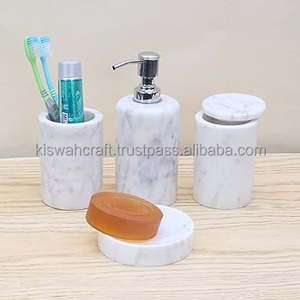 Ensemble de salle de bain en résine de conception européenne 4-New Style Porte-brosse à dents Distributeur de savon Boîte à savon Miroir en résine Ensembles de salle de bain de haute qualité - Product Image 5