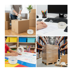 Ruban adhésif d'emballage BOPP transparent en vrac – Rouleau protecteur thermofusible activé par l'eau, simple face - Product Image 2