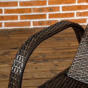 Sdraio da Esterno in Rattan Blu Scuro con Cuscino, Poggiatesta, Braccioli e Ruote, Lettino Reclinabile per il Massimo Comfort - Product Image 6