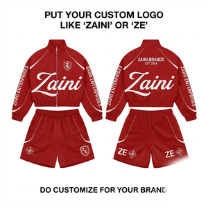 Ensemble court coupe-vent en polyester premium 300 GSM pour homme, à capuche, séchage rapide, imprimé sérigraphié, logo personnalisé, vêtements de sport OEM ODM - Product Image 1