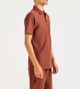 High Quality Customizable Hip Hop Style Men with Quarter Zipper Pocket 100% Cotton Loose Fit Printed <b>Design</b> polo shirt - Product Image 6