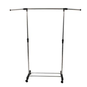 Appendiabiti singolo in argento con ripiano per scarpe e supporto verticale allungabile - Product Image 1