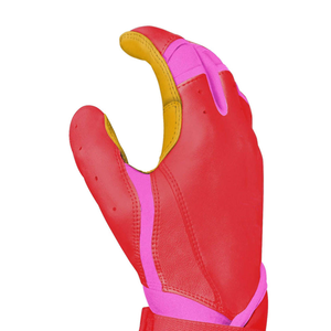 High-Quality 100% Cabretta Leather Baseball Batting Gloves 0.9mm Custom Logo <b>Snap</b> Closure Professional Grade - Product Image 2