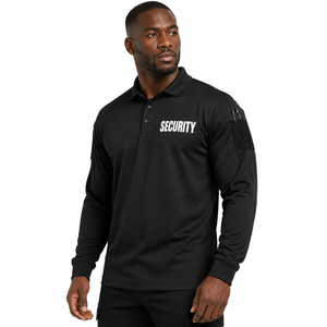 Camiseta Polo de Poliéster de Color Sólido Personalizada, Uniforme de Trabajo de Manga Larga para Guardias de Seguridad, Transpirable, Unisex - Product Image 3