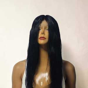 Perruque complète 26 pouces 100% cheveux humains Remy indiens, ondulation naturelle, Lace Front, qualité supérieure, densité moyenne, Taz Hair Bd, perruque sans colle - Product Image 1