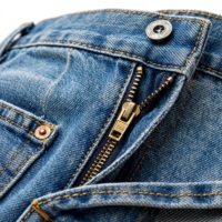 Celana Jeans Pria Straight Fit Bernapas, Model Flat Front Stonewashed, Kancing Depan, Pinggang Sedang, Bahan Katun Midweight, Gaya Kasual Musim Gugur