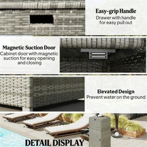 Portasciugamani e Armadietto Grigio per Piscina, Pratica Piattaforma di Stoccaggio - Product Image 4