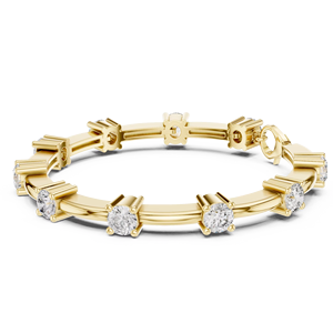 Pulsera de tenis clásica con diamantes cultivados en laboratorio de 5.6 quilates, chapada en rodio, de oro amarillo de 18 quilates, para uso diario en la oficina, compromiso, para mujer - Product Image 1