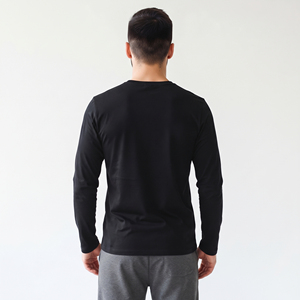 T-shirt de yoga à manches longues imprimé par sublimation pour homme, coupe ajustée, 100 % polyester, séchage rapide, haut de fitness, t-shirt à col rond pour homme - Product Image 2