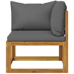 Banc de jardin gris foncé avec coussins et bois naturel pour terrasse - Product Image 3