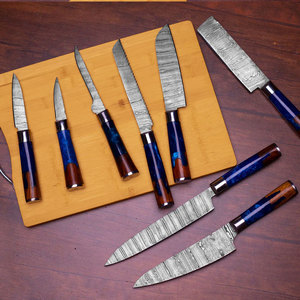 Ensemble de couteaux de cuisine en acier Damas de luxe, couteaux de chef professionnels, qualité supérieure, construction durable, idéal pour la cuisine - Product Image 2