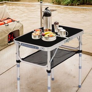 Tavolo Pieghevole da Esterno in Alluminio da 60 cm, Tavolo da Picnic Portatile con 3 Altezze Regolabili, Leggero e Richiudibile per Uso in Patio - Product Image 5