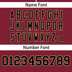 Custom Maroon Gold American Football Jersey V-Neck Short Sleeve Mesh Breathable 100% Polyester Sublimated Print Team <b>Name</b> Number - Product Image 4