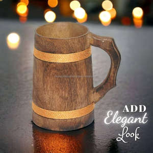 100% meilleure qualité tasse à bière en bois et médiévale noire sculptée bière corne à boire bière tasse à café Floral inde artisanat par FWE - Product Image 5