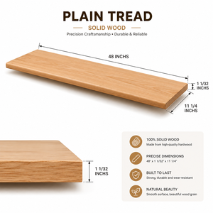 Peldaños de Madera Natural para Escaleras, Madera de Caucho, Estilo Tradicional y Moderno, Marca EFS, 1 Año de Garantía, Escalera para Balcón - Product Image 1