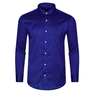 Camisa de Vestir para Hombre, Corte Slim Fit, Color Índigo, Manga Larga, Cierre de Botones, Clásica, Formal, para Oficina, Bodas, Fiestas, Elegante y Cómoda - Product Image 5