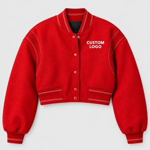 Veste courte vintage délavée à l'acide, coupe oversize, manches longues, col montant, tendance streetwear automne - Product Image 2