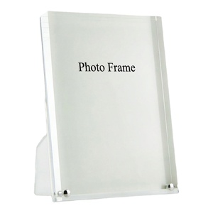 Premium Frameless <b>Acrylic</b> <b>Block</b> Photo Frame Transparent Magnetic Picture Frame for Home Decor Desktop Crystal Clear Sign Stand - Product Image 1