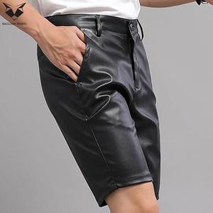 Nouveauté 2026 – Short en cuir noir respirant pour homme, tendance, confortable, avec logo personnalisé, haute qualité, style clubwear et streetwear - Product Image 2
