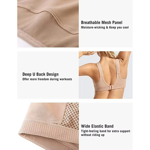 Heavy Duty Women's Yoga Sports Bra High Support Simple Front Breathable Pakistan Manufactured High <b>Neck</b> Removable <b>Pads</b> Tank Top - Product Image 6