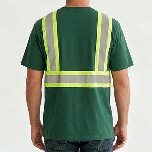เสื้อยืดแขนสั้นสำหรับงานก่อสร้าง โพลีเอสเตอร์น้ำหนักเบา แถบสะท้อนแสง มาตรฐาน ANSI/EN ISO 20471 ระดับการมองเห็นสูง คลาส 2 - Product Image 6