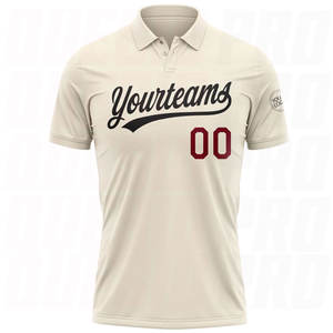 Wholesale Polo <b>T</b> <b>Shirts</b> Custom Logo Summer Men Golf Outdoor <b>T</b>-<b>Shirts</b> Men Polo <b>Cream</b> Crimson-Black Performance Golf Polo <b>Shirts</b> - Product Image 2