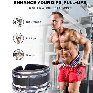 High Quality Thick Neoprene Breathable Adjustable Buckle Dip <b>Weight</b> Lifting <b>Belt</b> <b>Chain</b> for Gym Fitness Body Building Unisex - Product Image 2