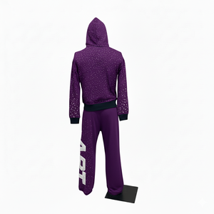 Winter Solid Casual Rhinestone and <b>embroidery</b> Tracksuit <b>Set</b> for men and Women 100% Cotton fleece 450 GSM Eco-Friendly Breathable - Product Image 4