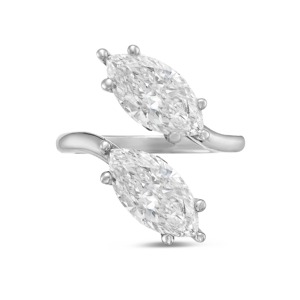 4 CT Lab Grown Two <b>Emerald</b> Cut Moissanite 925 <b>Silver</b> Rhodium Plated Engagement <b>Ring</b> for Women-Gift & Party - Product Image 2