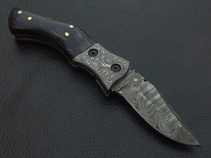 Couteau pliant LEGACY BLADES OEM en acier Damas, manche en bois de noyer, couteau tactique EDC pour le camping, la chasse, couteau de poche, fabrication en usine - Product Image 5