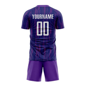 Ensemble de maillots de football personnalisés pour hommes, manches courtes, col en V, imprimé par transfert thermique, écologique, respirant, 100% polyester, nom de l'équipe - Product Image 4