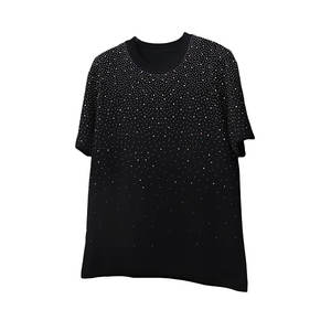 Camiseta de Hombre con Pedrería, Diseño Moderno, Transpirable, Camiseta de Verano de Manga Corta con Pedrería, Gran Venta - Product Image 1