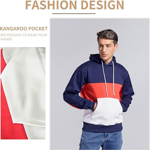 OEM de alta calidad personalizado sudaderas con capucha Unisex pulóver 100% algodón Sudadera con capucha bordado Logo bloque Color hombres sudaderas con capucha - Product Image 5