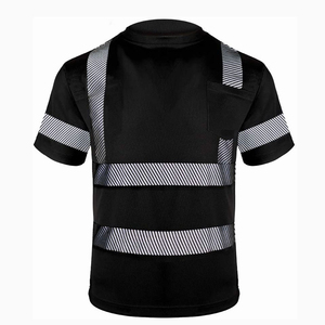 Men Reflective Safety <b>T</b>-<b>Shirt</b> Polyester <b>High</b> Visibility Hi-<b>Vis</b> Short Sleeve Work <b>Shirt</b> for Construction Roadwork Night Security - Product Image 2
