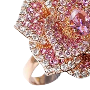 Bague Rose Thé pour Femme – Élégante, Couleur Rose, Motif Floral Rose – Bijou Tendance, Bague de Déclaration, Accessoire Cadeau Premium - Product Image 4