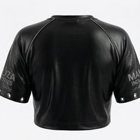 MALUZA INDUSTRIES Top Corto de Felpa Estampado para Mujer, Diseño de Invierno, Logotipo Frontal, Estilo Urbano, 100% Algodón Transpirable