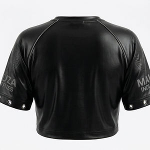 MALUZA INDUSTRIES – Haut court en molleton pour femme, avec logo sur le devant, style streetwear urbain, 100 % coton respirant - Product Image 3