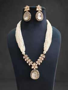 <b>Bridal</b> Gold Plated Kundan Necklace <b>Set</b> Choker & Earrings Festive Wedding <b>Jewelry</b> Women's Party Classic - Product Image 6