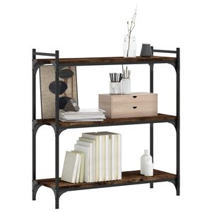 Bibliothèque en métal de taille moyenne avec bois d'ingénierie en chêne fumé, design contemporain - Product Image 3