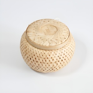 Top selling bamboo <b>lunch</b> box <b>set</b> handweave natural lunchbox low price storage boxes factory supply - Product Image 4