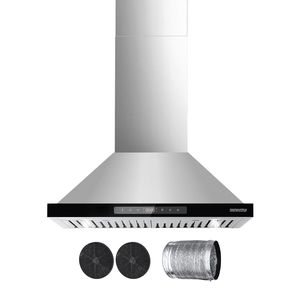 Cappa aspirante da parete in acciaio inossidabile da 900 mm, 800 CFM, per cucina, dimensione 30 pollici, controllo gestuale - Product Image 1