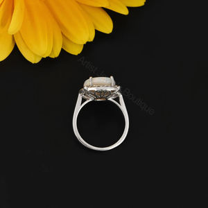 Classic 925 Silver <b>Jade</b> <b>Ring</b> Bezel Setting Women's Gemstone Jewelry Everyday Wear - Product Image 2