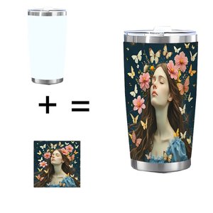 Stainless Steel Tumbler 20oz Double Wall Glossy Finish Reusable Drink <b>Cup</b> For Home Daily Use - Product Image 1