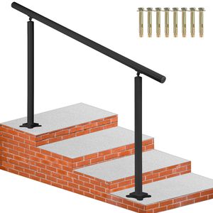 Kit Ringhiera per Esterni in Alluminio Nera Regolabile a 5 Piedi per Anziani, Ringhiera per Scale e Passerelle da 0 a 5 Gradini - Product Image 6