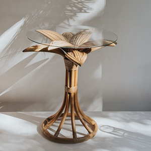 Top Selling Palm Rattan <b>Side</b> Table OEM with Dishes <b>Plates</b> for Table Decoration Best Price From Vietnam Wholesale - Product Image 1