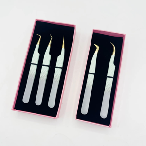 Pinzas de Volumen de Acero Inoxidable de Alta Calidad Somofy Enterprises, Agarre de Diamante Liso, Doradas, para Extensión de Pestañas, Duraderas y de Precisión - Product Image 2
