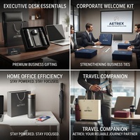 Coffret Cadeau d'Affaires Premium 4-en-1 : Tasse Thermos Intelligente, Batterie Externe, Parapluie Automatique et Ensemble Haut-parleur Bluetooth dans son Emballage